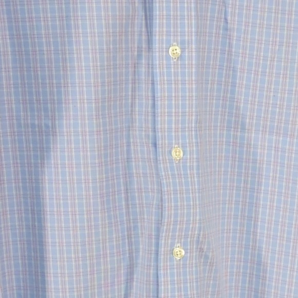Brooks Brothers Mens Blue Plaid Classic Non Iron Supima Cotton Button Shirt 15.5 - Picture 4 of 8